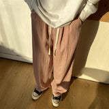 Joior Summer Men's Casual Pants Loose Ice Silk Pants Simple and Comfortable Home White Casual Pants Baggy Sports Pants