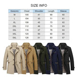 Joior Men's Fashion Long Section Trench Coat Long-Sleeved Cotton Casual Business Jacket Fall And Winter Street Shooting Men's Clothing