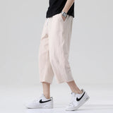 Joior Summer Casual Pants Men's Wild Cotton and Linen Loose Linen Pants Korean Style Trend Nine-point Straight Trousers