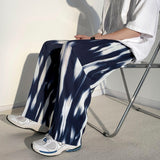 Joior Black Tie-dye Wide-leg Pants Men's Summer Loose Straight Ice Silk Drape Casual Pants Korean Style Pleated Pants Men Y2k