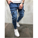 Joior Man Pants Retro Washing Zipper Stretch Jeans Casual Slim Fit Trousers Male Plus Size Pencil Pants Denim Skinny Jeans for Men