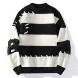 Joior FALL OUTFIT MEN High Street Patch Knitted Sweater 2024 Trendy High Street Autumn/Winter Warm Men's Top Hip Hop Street Clothing Fishing Sports