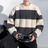 Joior New Patchwork Sweater Trend High Street Fashion Autumn Winter Warm Men's Top Hip-hop Street Knitted Pullover