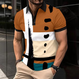 Joior 2024 Summer Best-Selling Men's Polo Shirt Lapel Printed Men's Clothing Stripes Polo Shirt Casual Sports Men's Shirt