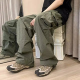 Joior Regular Fit Men Pants Street Style Men's Cargo Pants with Multiple Pockets Loose Fit Elastic Waist for Hip Hop Fashion