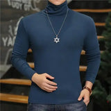 Joior Fashion Men's Turtleneck T-Shirts Casual Autumn Winter High Collar New Slim Long Sleeve Stretch Model Undershirt Plus Size Tees