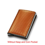 Joior Carbon Fiber Slim Aluminum Men Wallet ID Credit Card Holder Mini RFID Wallet Automatic Pop up Bank Card Case Black Vallet 2024