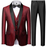 Joior Coat Vest Pants 3 Piece Suit Set Luxury Groom Wedding Dress Party High End Waistcoat Slim Fit Lapel Blazer Jacket Men Trousers