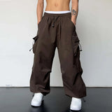 Streetwear Spring Summer Cargo Pants Men Multi-pocket Harajuku Fashion Casual Men's Jogger Pants Wide Leg Loose Hip Pop Pants