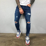 Joior High Quality Fashion European American Classic Solid Washing Denim Pants Casual Men's Stretch Trouser Blue Skinny Jeans Men