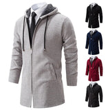 Joior Autumn Winter Men's Fashion Overcoat Sweater Cardigan New Velvet Padded Casual Jacket Male Hoodies Korean Jumper Zip Trench Coat