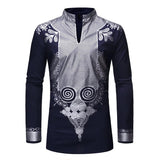 Joior African Tribal Dashiki Longline Shirt Brand New Slim Long Sleeve Mandarin Collar Dress Shirt Men African Clothing Camisa