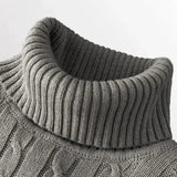 Joior black turtleneck outfit men Men's High Neck Sweater Solid Color Pullover Knitted Warm Casual Turtleneck  Mens  Knitted Sweater