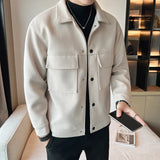 Joior Brand Clothing Winter Men Coats Woollen Cloth Thick Tooling Lapel Slim Jacket/ Mens High Quality Woolen Casual Warm Jacket Coats