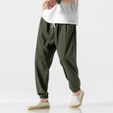 Joior Large Size Chinese Style Linen Casual Harlan Loose Trousers Cotton Linen Pants Ice Silk