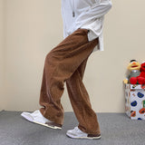 Joior Korean Fashion Corduroy Men's Casual Pants White Loose Straight Wide Leg Pants Spring New Street Casual Sports Pants 3XL