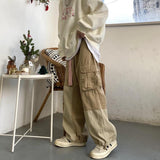 Joior Baggy Black Cargo Pants for Men Khaki Cargo Trousers Male Vintage Loose Casual Autumn Japanese Streetwear Hip Hop Retro