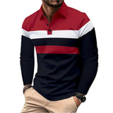 Joior New Mens Long Sleeve Button Polo Shirts Lapel Breathable Shirts Basic Large Streetwear Autumn Business Splice T Shirts for Men