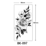 Joior Black Flower Tattoo Sketch Tattoo Sticker  Rose Blossom Tattoo Temporary Waterproof