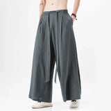 Joior Harajuku Linen Cotton Linen Pants Man Japanese Kimono Pants Male Streetwear Summer Retro Wide-Leg Trousers