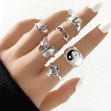 Joior Gothic Skeleton Unisex Ring Set Punk Grunge Butterfly Frog Woman Man Jewelry Hip Hop Party Street Ring Accessories New Gift