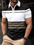 Joior 2024 Summer Best-Selling Men's Polo Shirt Lapel Printed Men's Clothing Stripes Polo Shirt Casual Sports Men's Shirt