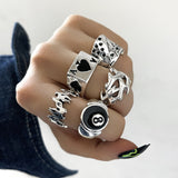 Joior Gothic Skeleton Unisex Ring Set Punk Grunge Butterfly Frog Woman Man Jewelry Hip Hop Party Street Ring Accessories New Gift