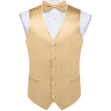 Joior Burgundy Red Solid Silk Men Suit Vest Pre-tied Bow Tie Set Wedding Party Formal Tuxedo Male Blazer Waistcoat Business Party Vest