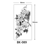 Joior Black Flower Tattoo Sketch Tattoo Sticker  Rose Blossom Tattoo Temporary Waterproof