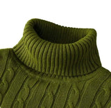 Joior turtleneck outfit men Men's High Neck Sweater Solid Color Pullover Knitted Warm Casual Turtleneck  Mens  Knitted Sweater