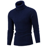 Joior Autumn and Winter Men's Warm Sweater Long Sleeve Turtleneck Sweater Retro Knitted Sweater Pullover Sweater