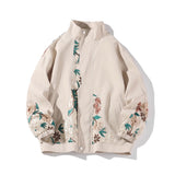 Joior Embroidered Jacket Men Fashion Casual Flower Jacket Mens Japanese Streetwear Loose Hip Hop Bomber Jacket Men Large Size M-5XL