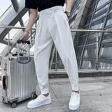 Joior Summer Elastic Waist Drape Suit Pants Men Business Office Casual Pants Male Fashion Loose Social Party Formal Trousers