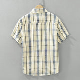 Joior Fashion Plaid Short Sleeve Shirts for Men 2024 Summer New Plus Size Casual Loose Cotton Shirts