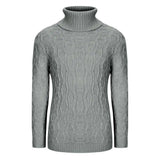 Joior Fall/Winter New Men's Sweater Casual Solid Color Turtleneck Long Sleeve Argyle Twist Knitted Pullovers Outdoor Warm Jumpers