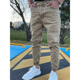 Joior Men's Fashion Leggings Jeans Solid Color Leisure Sports Elastic Cotton Pants 2024 Spring And Autumn High Quality Men's Wear