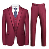 Joior M-6XL Double Vent Mens Suit ( Blazer+Vest+Pants) Solid Color Formal Office Business Suit Three-piece Groom's Wedding Dress Party