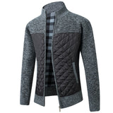 Autumn Winter New Mens Jacket Slim Fit Stand Collar Zipper Jacket Men Solid Thick Warm Jacket Men Sweater