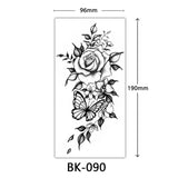 Joior Black Flower Tattoo Sketch Tattoo Sticker  Rose Blossom Tattoo Temporary Waterproof