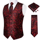 Joior Black Paisley Blue Suit Vest Neck Tie Set Pocket Square Cufflinks Men's Wedding Waistcoat Luxury Tuxedo Vests Men Gilet