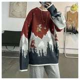 Joior Christmas Sweater Funny Elk Harajuku Streetwear Men Women Sweaters Couple Autumn Winter Knitwear Pullover Warm Sweatshirt Men