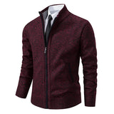 Joior Autumn And Winter New Jersey Men's Casual Sports Coat Solid Color Stand Collar Wweater Grab Fleece Warm Zipper Cardigan