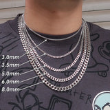 Stainless Steel Cuban Link Necklace for Men Women Tarnish Free Heavy Curb Chain Necklace Choker 16 18 20 22 24 Inches