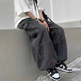 Trousers y2k baggy jeans for men Wide leg Pants Pockets Elastic Waist Streetwear Loose comfortable Pants