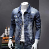 Joior Men's Denim jacket Autumn Casual Pure Cotton Slim Fit  Stylish Motorcycle Jean Jacket Streetwear Men Coats