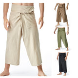 Joior New Summer Daily Thai Fisherman Linen Pants Men's Women's Loose Yoga Pirate Harem Pants Baggy Hosen Homewear Quick-Dry Trousers