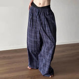 Joior Men Plaid Pants Elastic Waist Loose Joggers Casual Straight Trousers Men Streetwear 2024 Fashion Male Long Pants S-5XL