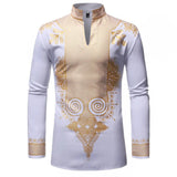 Joior African Tribal Dashiki Longline Shirt Brand New Slim Long Sleeve Mandarin Collar Dress Shirt Men African Clothing Camisa