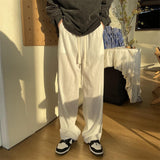 Joior Summer Men's Casual Pants Loose Ice Silk Pants Simple and Comfortable Home White Casual Pants Baggy Sports Pants