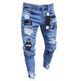 Joior Man Pants Retro Washing Zipper Stretch Jeans Casual Slim Fit Trousers Male Plus Size Pencil Pants Denim Skinny Jeans for Men